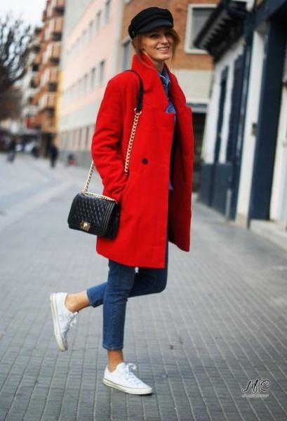 Converse + coat.